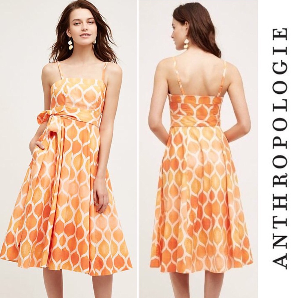 🌸NWOT ANTHRO Freya Poplin Dress Maeve Strapless